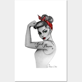 Girl Power by Anne Cha Pin up Modern Rosie the Riveter Posters and Art